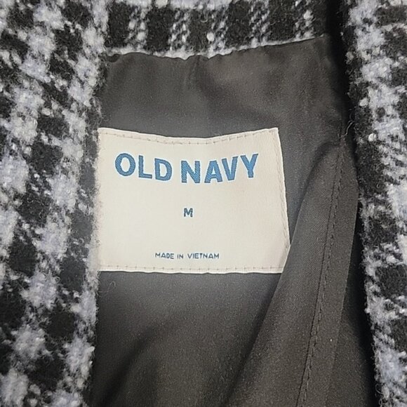 Old Navy, Size M, Soft-Brushed Oversized Blazer, Black, Gray-Blue Plaid, EUC - Picture 5 of 12